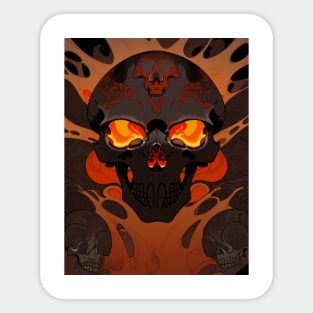 skull with lava Sticker